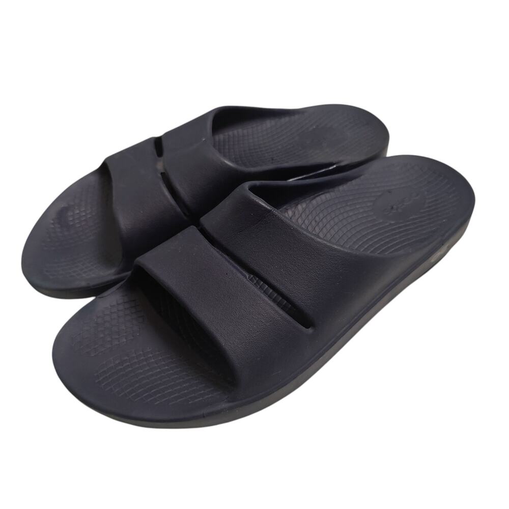 OOFOS M12-W14 OOahh Impact Absorption Recovery Comfort Slide Sandals Navy